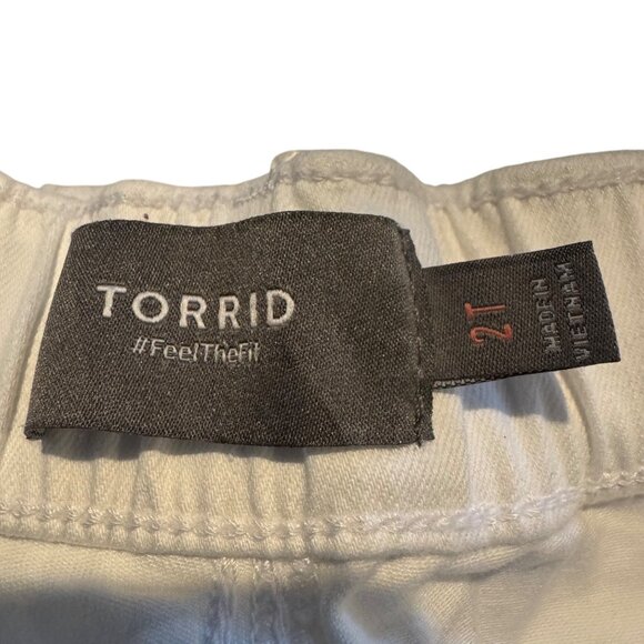 White Torrid Women's Drawstring‎ Straight-Leg Pants Size 2XLT Cotton Blend - Picture 5 of 5